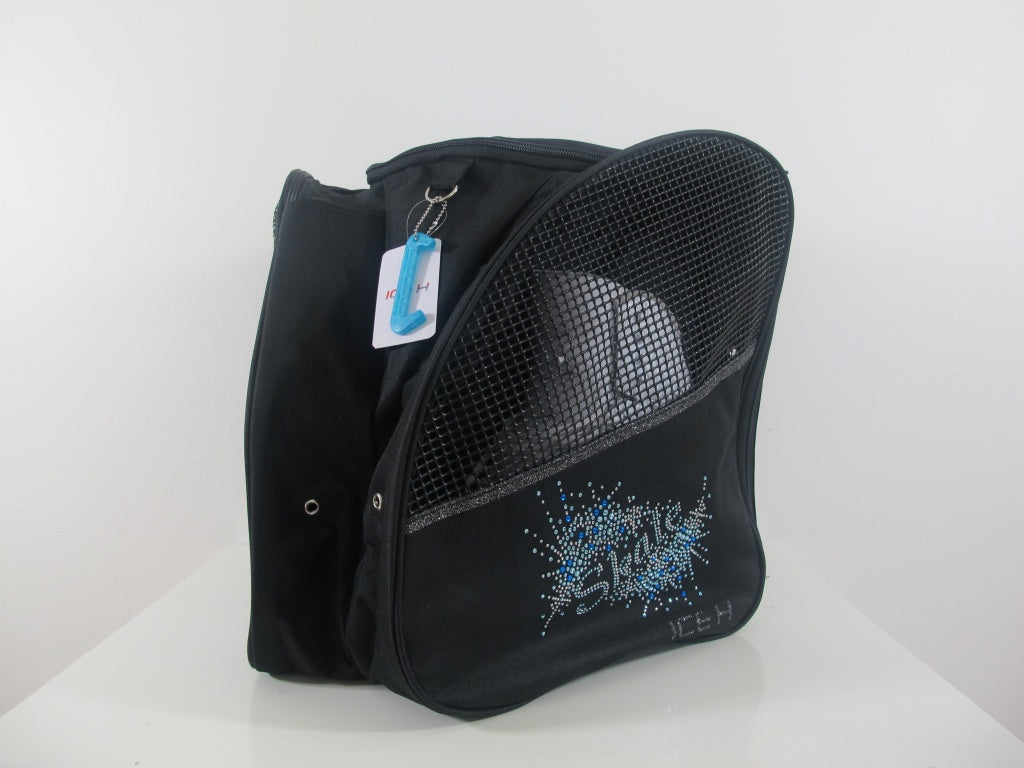 Ice H Skate Backpack Style Rhinestone Carry Bag - 4.5 Blue Spray - Accessories > Skate Bags