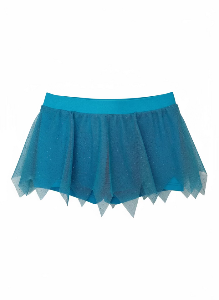 Intermezzo Blue Sparkle Mesh Skort - Clothing > Figure Skating Dresses