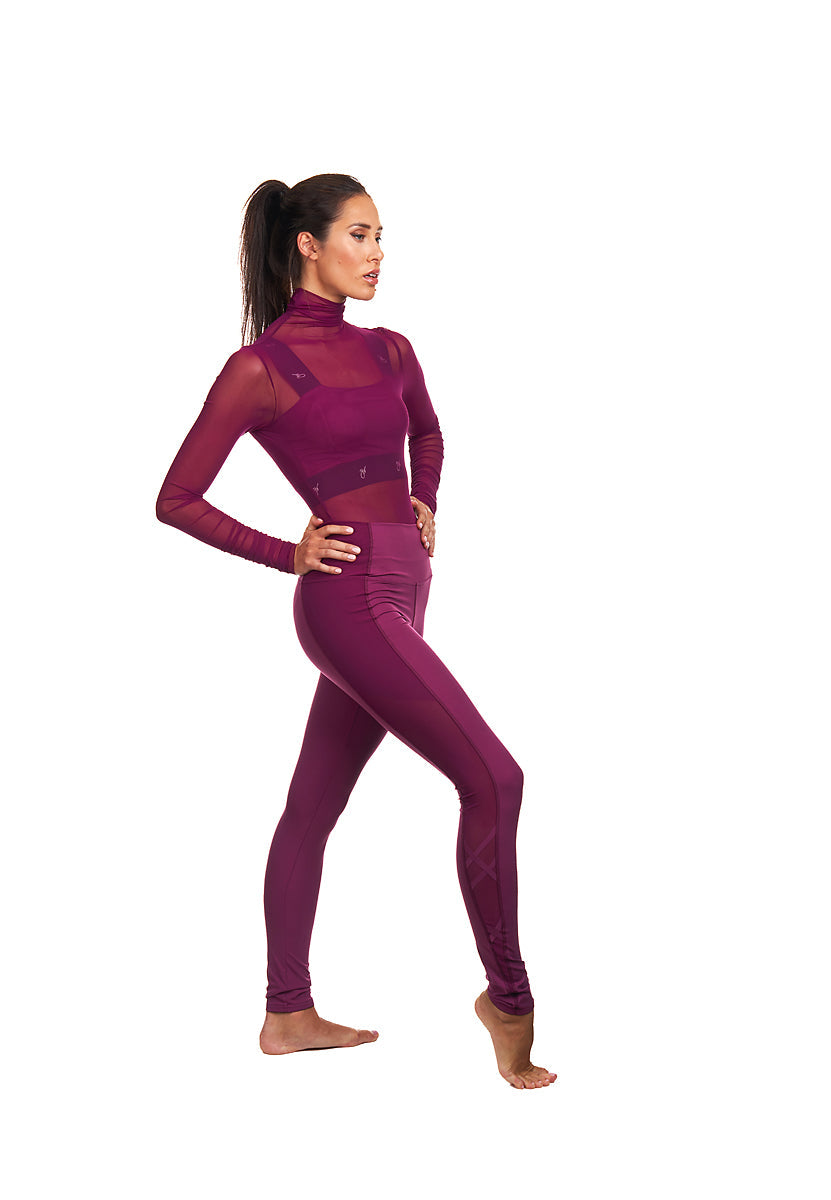 Jiv ER Radionova Collection Leggings - Cherry - 140cm (Child) - Clothing > Figure Skating Leggings