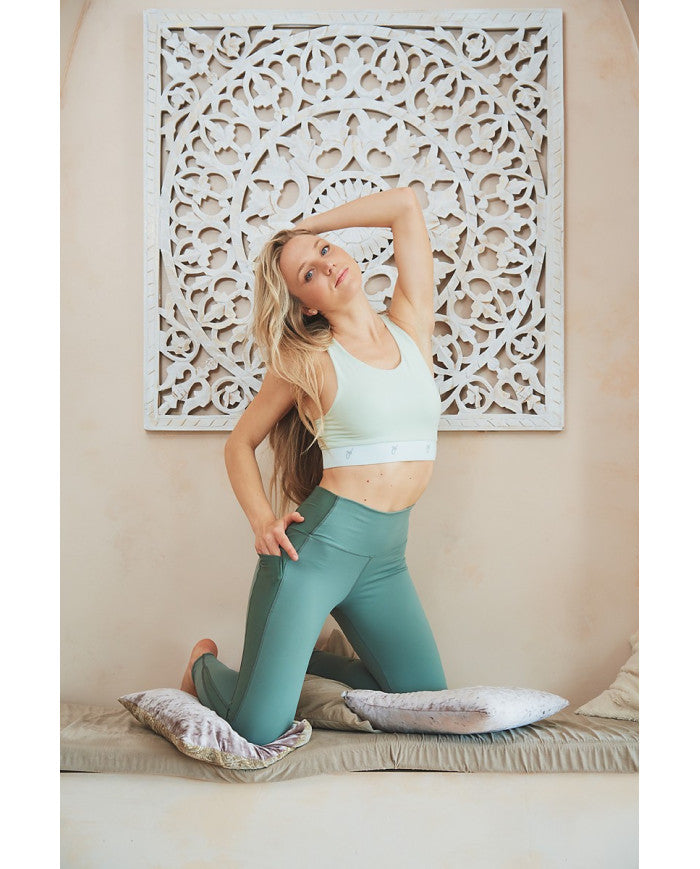 Jiv Sport Earth Lotus Cropped Top - Choice of Colours - Green / 140 - Clothing > Figure Skating Tops