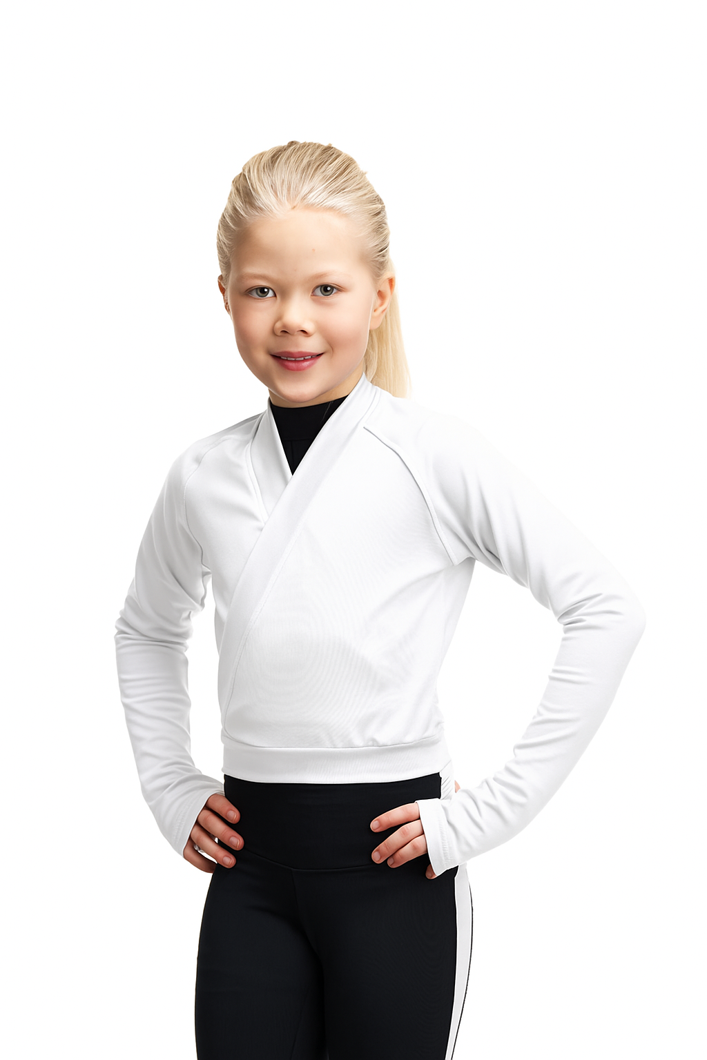 Jiv Sport Violin Ice Skating Wrap Jacket in White - 120cm (Child) - Clothing > Figure Skating Jackets