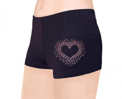 NY2 Sportswear Pink Rhinestone Heart Skating Shorts - Clothing > Figure Skating Leggings