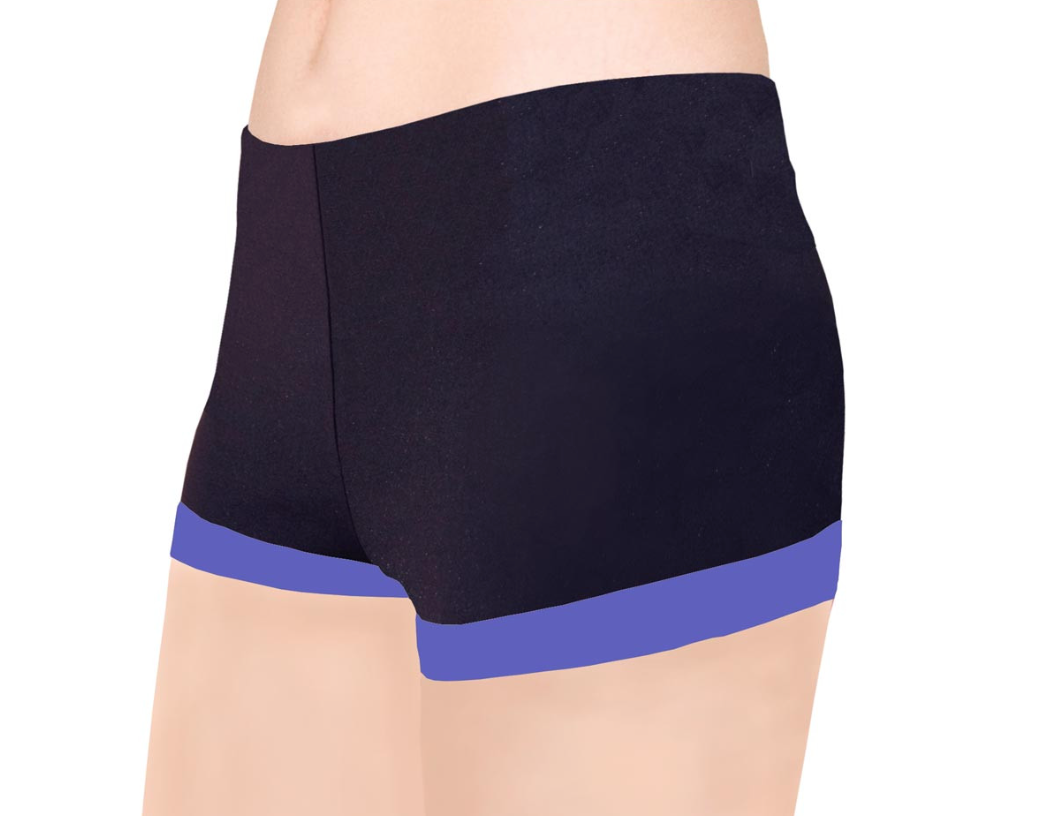 NY2 Sportswear Skating Shorts with Purple Cuff - Adult Small - Clothing > Figure Skating Leggings