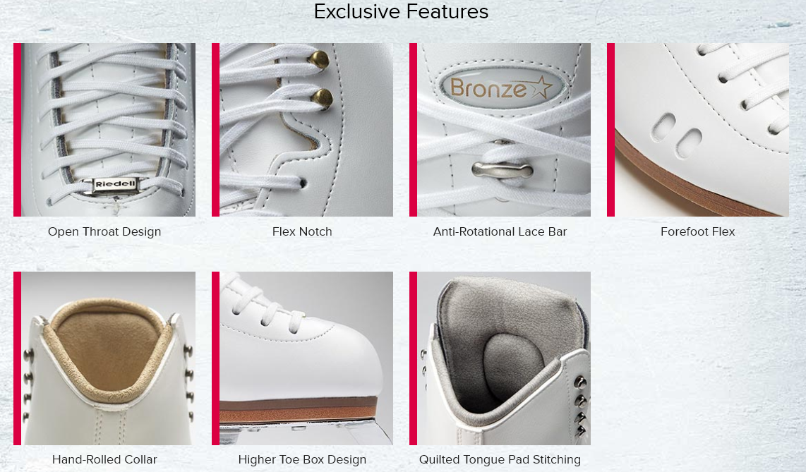 Riedell 435 Bronze White Boot Only. Ladies Size 4-10 - Figure Skating