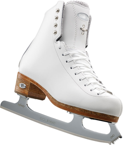 Riedell 875 Silver White Boot Only Sizes 4 - 10 - Riedell 4 / AAA* - Figure Skating