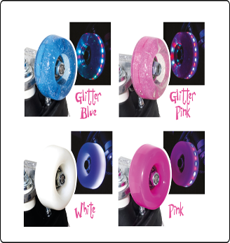 Rio Roller Flashing Wheels - Glitter Blue - Roller Skate Wheels