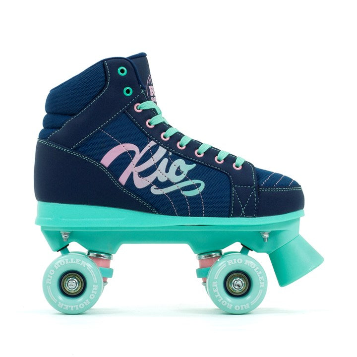 Rio Roller Lumina Quad Roller Skates - Navy/Green / Size 13 (Jnr) - Roller Skates > Quad Skates