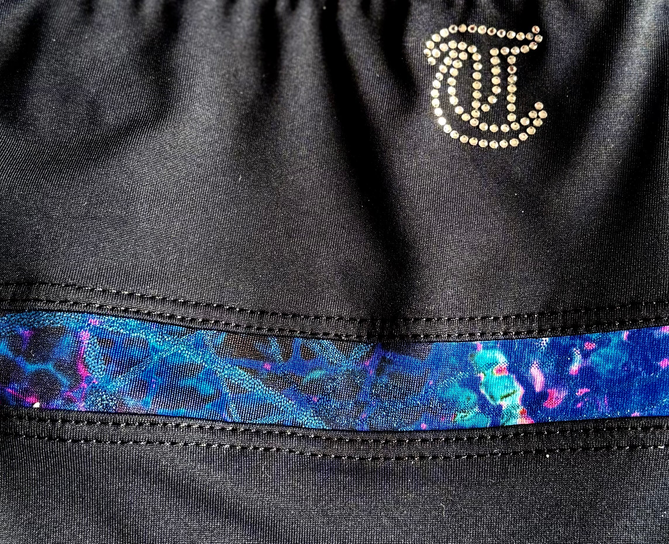 Thuono Bioceramic Shorts - Black/ Glitter Explosion - Clothing > Figure Skating Leggings