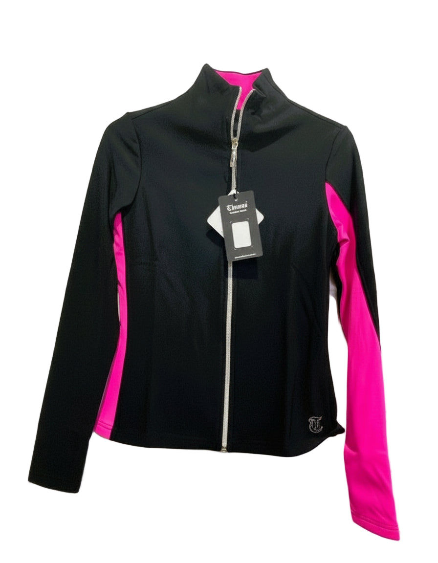 Thuono Performance Jacket Black & Pink - Adult Medium - Clothing > Figure Skating Jackets