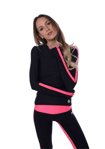 Thuono Performance Long Sleeve T-shirt - Black / Popstar - 1 - Clothing > Figure Skating Tops