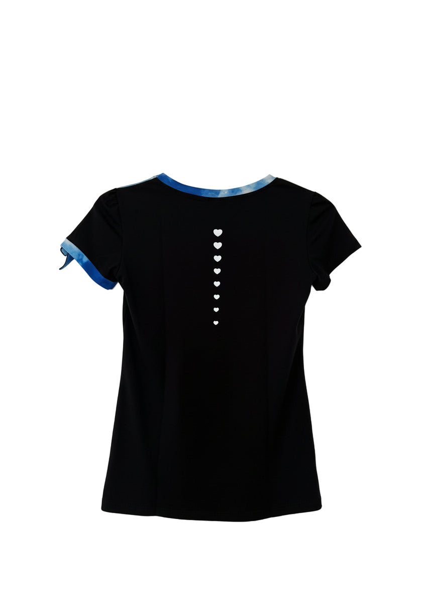 Thuono Performance T-shirt - Black Sky Blue - Clothing > Figure Skating Tops