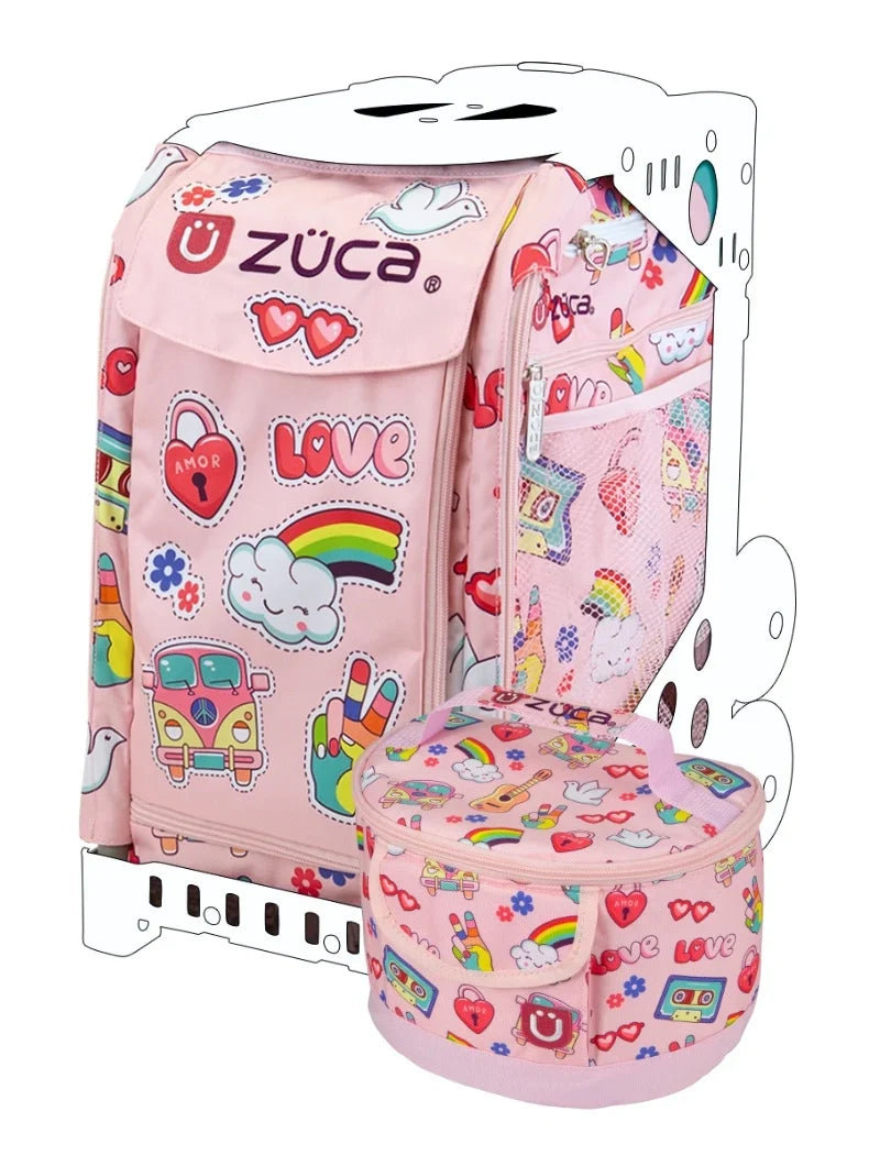 Zuca Rolling Skate Bag - Groovy Vibes with Lunchbox - Zuca Bags
