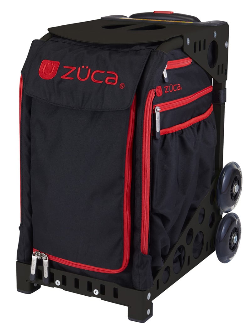 ZÜCA Rolling Skate Bag Black XO with Red Trim - Insert Only