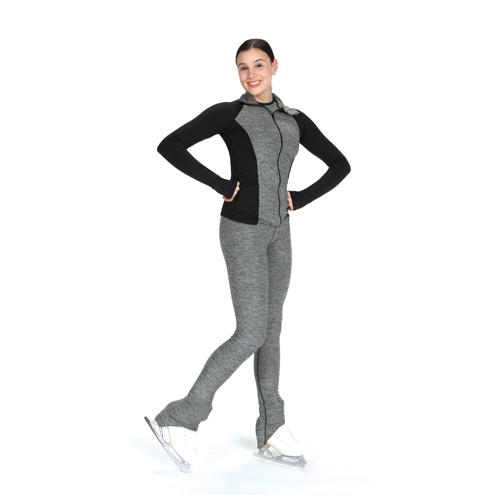 S108 Steel Grey Core Ice Marled Leggings by Jerry's