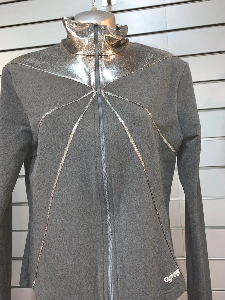 Copy of Agiva Fleece Lined Skating Jacket in Grey and Silver.