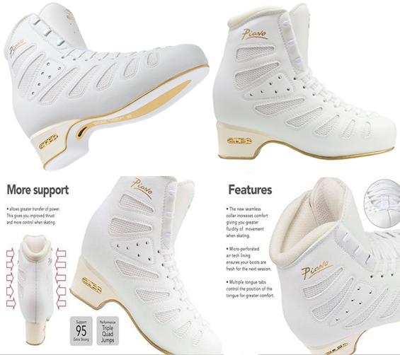 Edea Piano Boot Only in Ivory. Junior Sizes 225 - 255