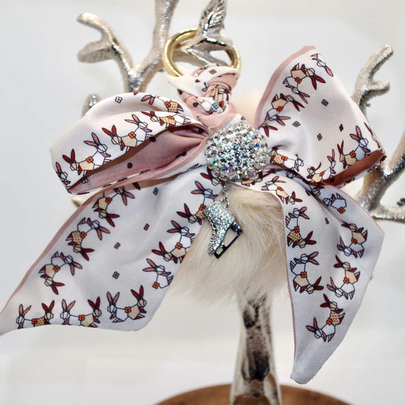 Ice Skate Fluffy Bow Keyring by Brilliance & Melrose