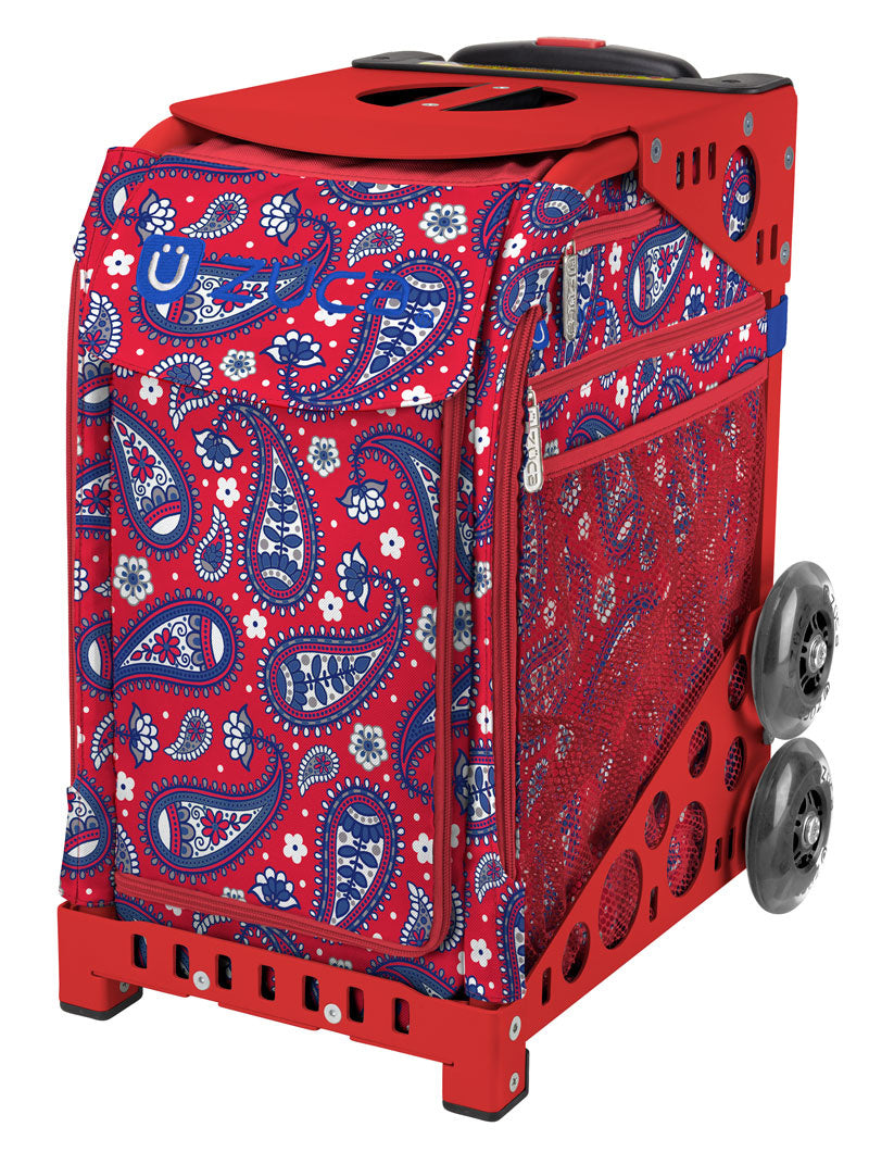 Zuca Rolling Skates Bag Paisley In Red Insert Only