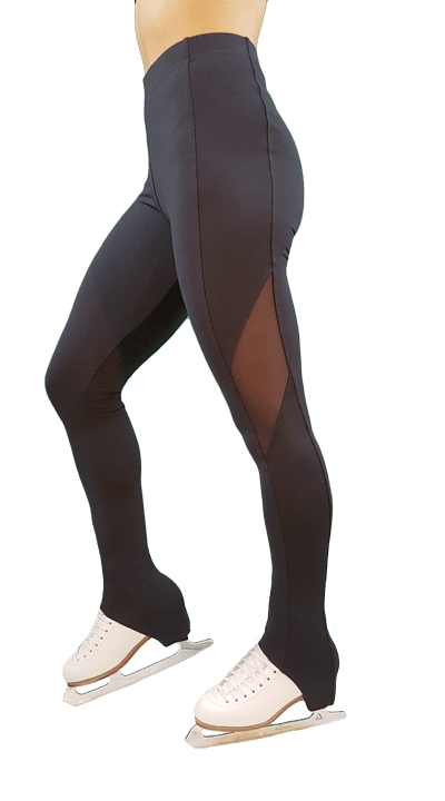 Gees Active Leggings - Pro Active Mesh Panel Plain Leggings in Black size 24"