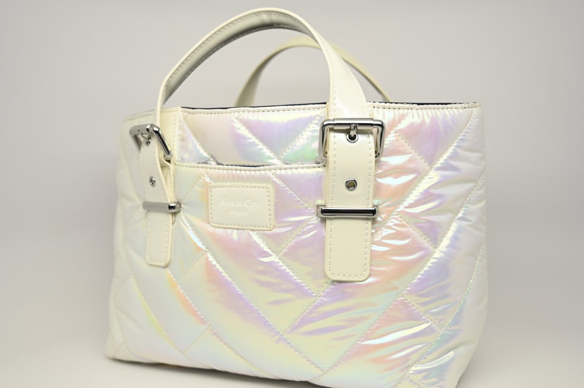 Kiss and Cry Spiffy Tote Bag - White Holo